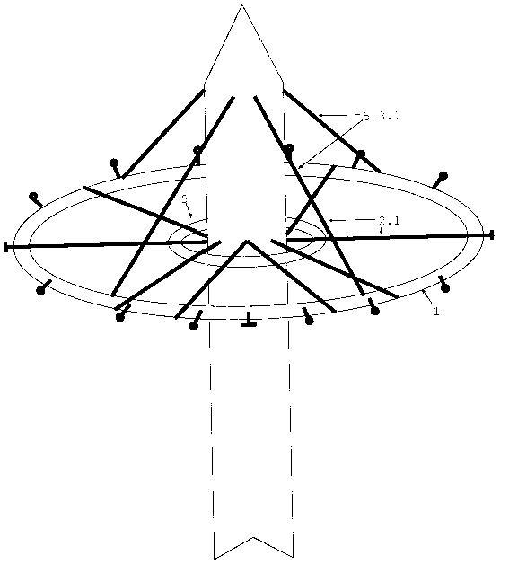 Solar Sail or Thruster Ring Spacecraft latched to a booster rocket for a fast orbit change.